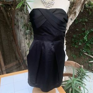 Black strapless cocktail dress